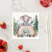 Serviette En Papier Baby shower arc-en-ciel Whimsical Elephant (En situation)