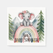 Serviette En Papier Baby shower arc-en-ciel Whimsical Elephant (Devant)