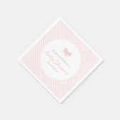 Serviette En Papier baby shower arc rose En vichy (Coin)