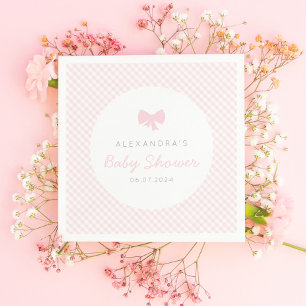 Serviette En Papier baby shower arc rose En vichy