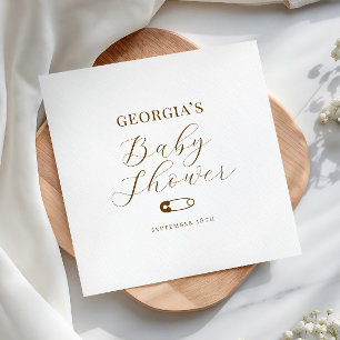 Serviette En Papier Baby-Shower au chocolat marron chic