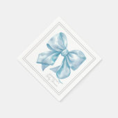 Serviette En Papier Baby Shower au Ruban Bleu (Coin)