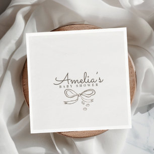 Serviette En Papier Baby Shower au thème de café bohème et genre neutr