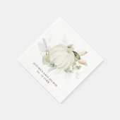 Serviette En Papier Baby Shower Automne Citrouille Élégante Feuillage  (Coin)