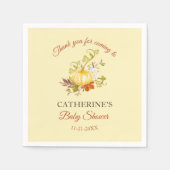 Serviette En Papier Baby shower Automne Rustique Petit Citrouille (Devant)