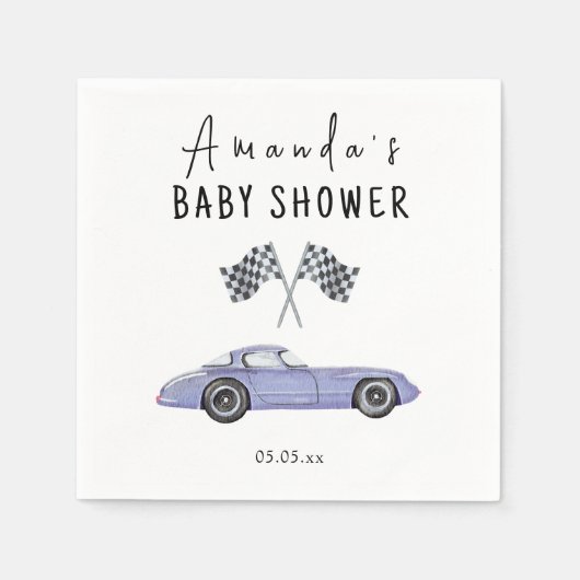 Serviette En Papier Baby shower automobile (Devant)
