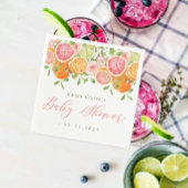 Serviette En Papier Baby shower aux agrumes et aux fleurs