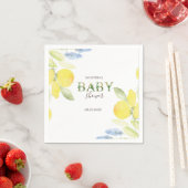 Serviette En Papier Baby shower aux citrons aquarelles (En situation)