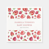 Serviette En Papier Baby shower aux fraises (Devant)