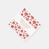 Serviette En Papier Baby shower aux fraises (Coin)