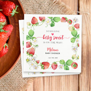 Serviette En Papier Baby Shower aux Fraises