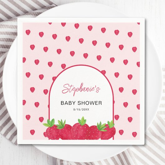 Serviette En Papier Baby shower aux fraises