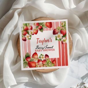 Serviette En Papier Baby shower aux fraises