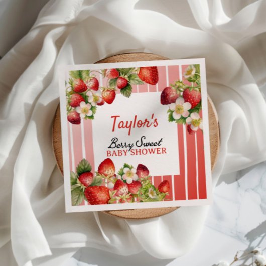 Serviette En Papier Baby shower aux fraises