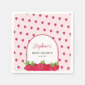 Serviette En Papier Baby shower aux fraises (Devant)