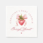 Serviette En Papier Baby shower aux fraises Coquette (Devant)