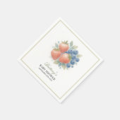 Serviette En Papier Baby shower aux fraises et aux bleuets (Coin)