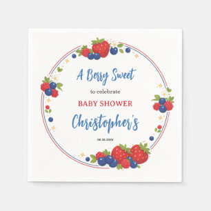 Serviette En Papier Baby Shower aux Fraises Myrtille et Baies Douces