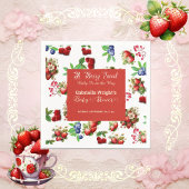 Serviette En Papier Baby shower aux fraises rouges | Blue Berry Sweet