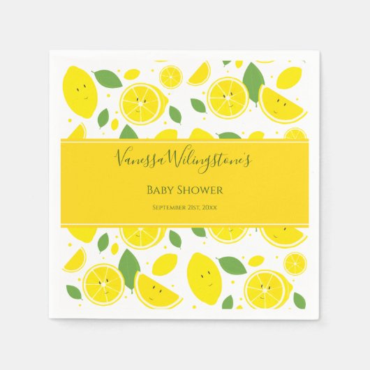 Serviette En Papier Baby shower aux fruits aux agrumes de citron migno (Devant)