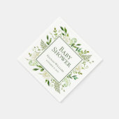Serviette En Papier Baby Shower aux Hydrangeas Blanches (Coin)