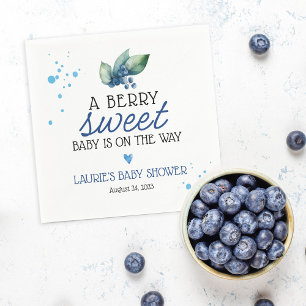 Serviette En Papier Baby Shower aux Myrtilles Sucrées