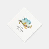 Serviette En Papier Baby shower aux oiseaux bleus mignons (Coin)