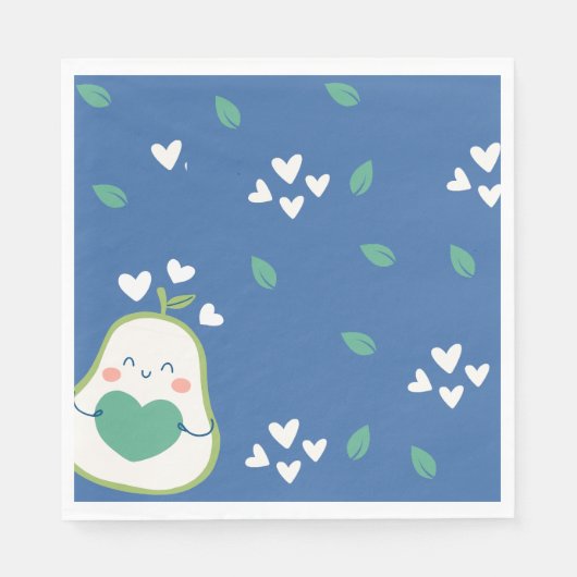 Serviette En Papier Baby shower Avocado, Baby Boy, mignonne Avocado (Devant)