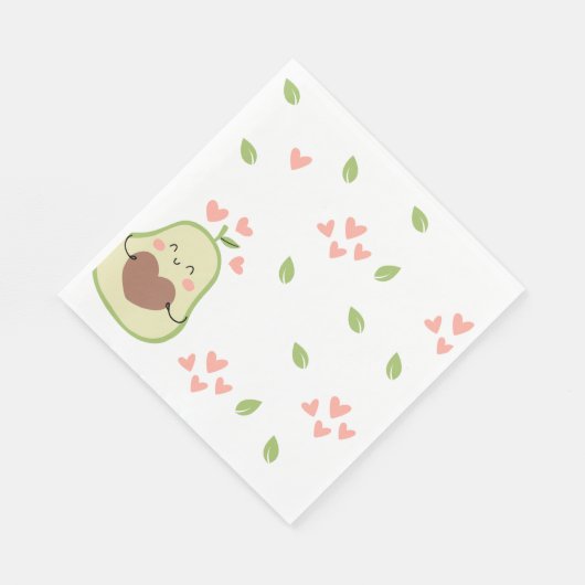 Serviette En Papier Baby shower Avocado, Petite fille, mignonne Avocad (Coin)