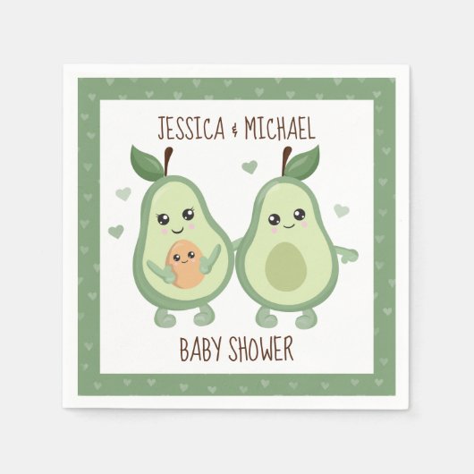 Serviette En Papier Baby shower Avocado Saint-Guacamole (Devant)