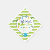 Serviette En Papier Baby shower baleine C'est un garçon Lime Green Str (Coin)