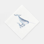 Serviette En Papier Baby shower baleine serviettes - Élégant Nautique (Coin)