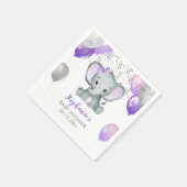 Serviette En Papier Baby shower Ballons de fille Eléphante mignonne (Coin)