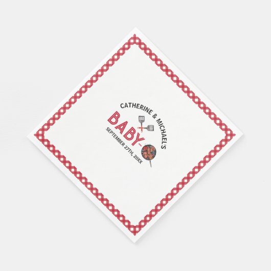 Serviette En Papier Baby shower barbecue barbecue pour bébé-Q (Coin)