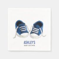 Baby shower Basket bleu serviettes, Baby shower ga