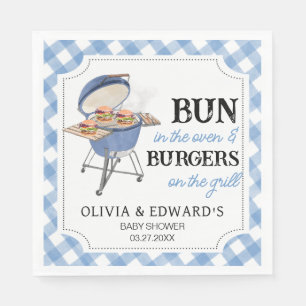 Serviette En Papier Baby shower BBQ Burger Bleu