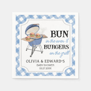 Serviette En Papier Baby shower BBQ Burger Bleu