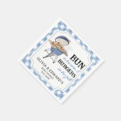 Serviette En Papier Baby shower BBQ Burger Bleu (Coin)