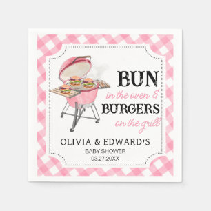 Serviette En Papier Baby shower BBQ Burger Rose