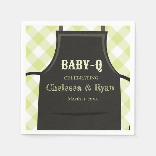 Serviette En Papier Baby shower BBQ Gingham (Devant)