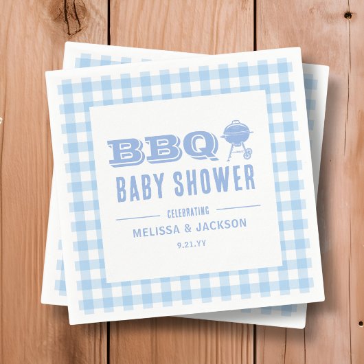 Serviette En Papier Baby shower BBQ Jardin Bleu