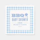 Serviette En Papier Baby shower BBQ Jardin Bleu (Devant)