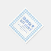 Serviette En Papier Baby shower BBQ Jardin Bleu (Coin)