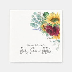 Serviette En Papier Baby shower BBQ Jardin Floral Sunflower