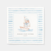 Serviette En Papier Baby shower Bear Bleu Stripe (Devant)