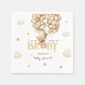 Serviette En Papier Baby shower Bear Gold Beige Ballots (Devant)