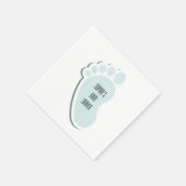 Serviette En Papier Baby shower Bébé bleu Empreinte (Coin)
