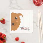 Serviette En Papier Baby shower bébé chien chien Maroon (En situation)