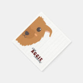 Serviette En Papier Baby shower bébé chien chien Maroon (Coin)