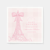 Serviette En Papier Baby shower Bebe de Bow rose Bonjour (Devant)